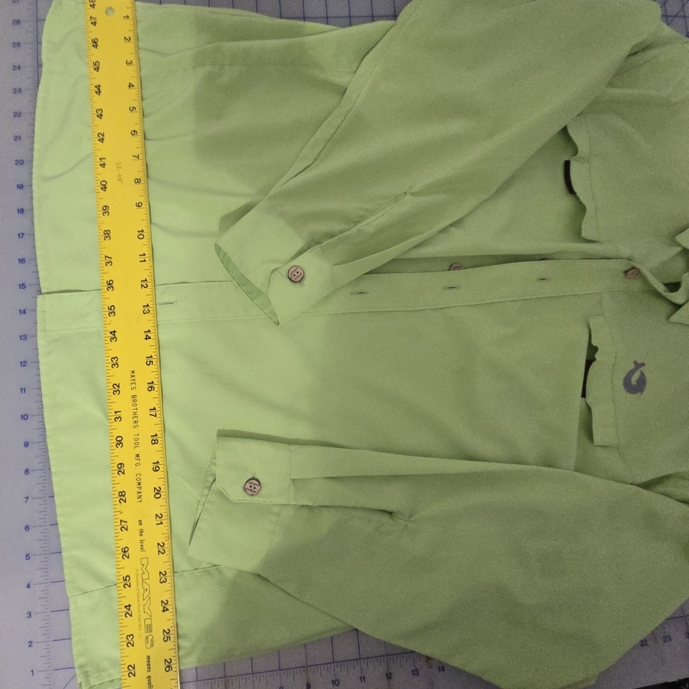 Mojo Preformace Fishing Light Green Button-Up Shirt, Lightweighr, SPF, Outdoor - Picture 6 of 9